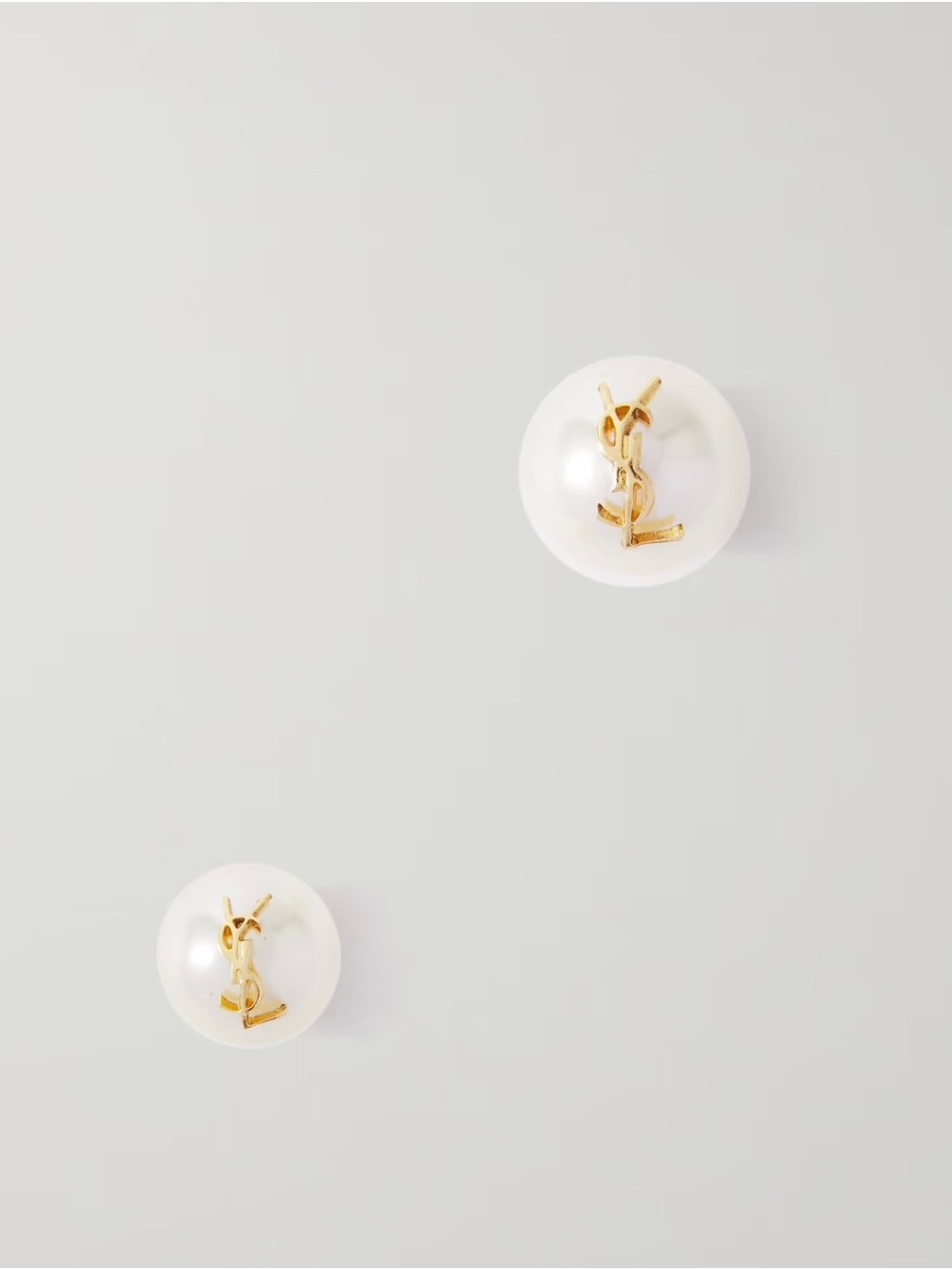 Saint Laurent Gold-tone Faux Pearl Earrings “Quiet Luxury” - Picture 6 of 10